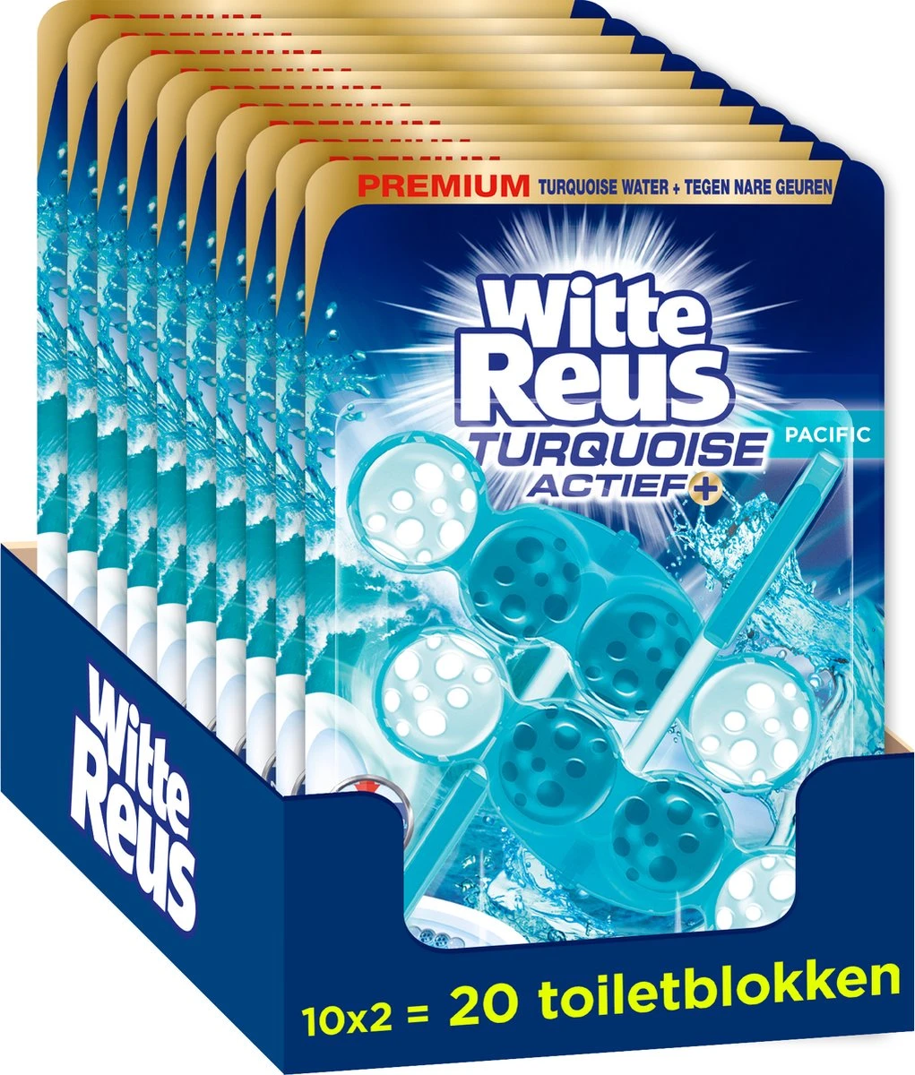 Witte Reus Turquoise Actief Toiletblok WC Blokjes Voordeelverpakking - 20 Stuks