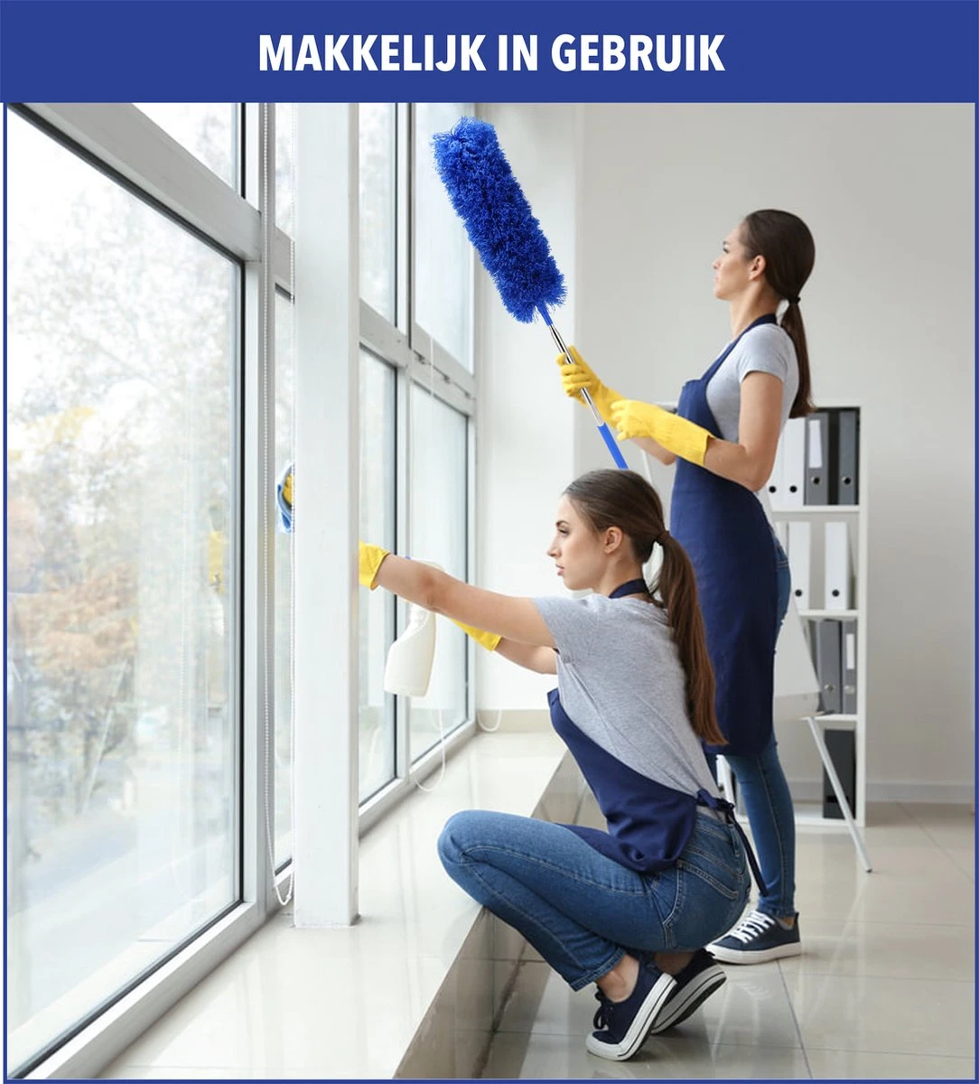 Telescopische Plumeau – Uitschuifbaar – Microvezel – Set Van 3 Opzetstukken – Stoffer – Ragebol - Afbeelding 2