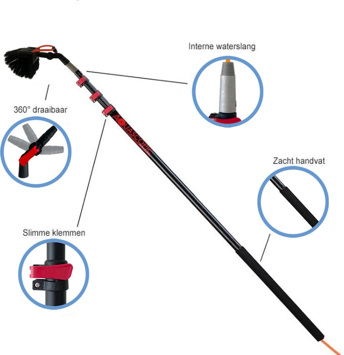 Aquacopic - Telescoopsteel Set Met Borstel - 11 Meter - Afbeelding 7