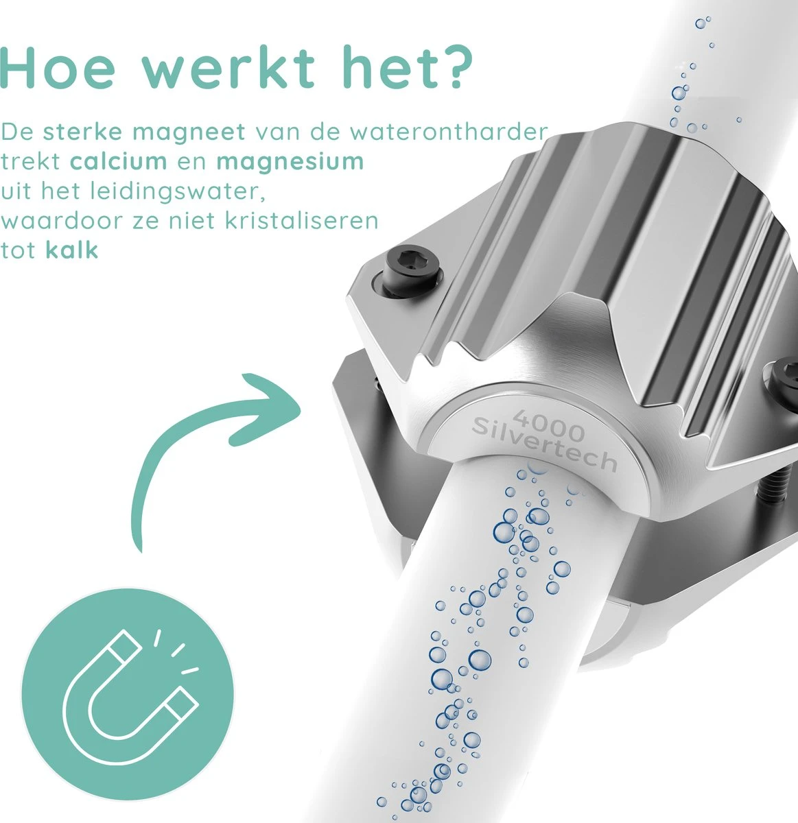 Jooba Magnetische Waterontharder - 1+1 GRATIS - Waterontharder Magneet - Waterontharder Waterleiding - Ontkalker - 4000 Silvertech - Waterontkalker - Antikalk Magneet - Kalkaanslag - Afbeelding 7
