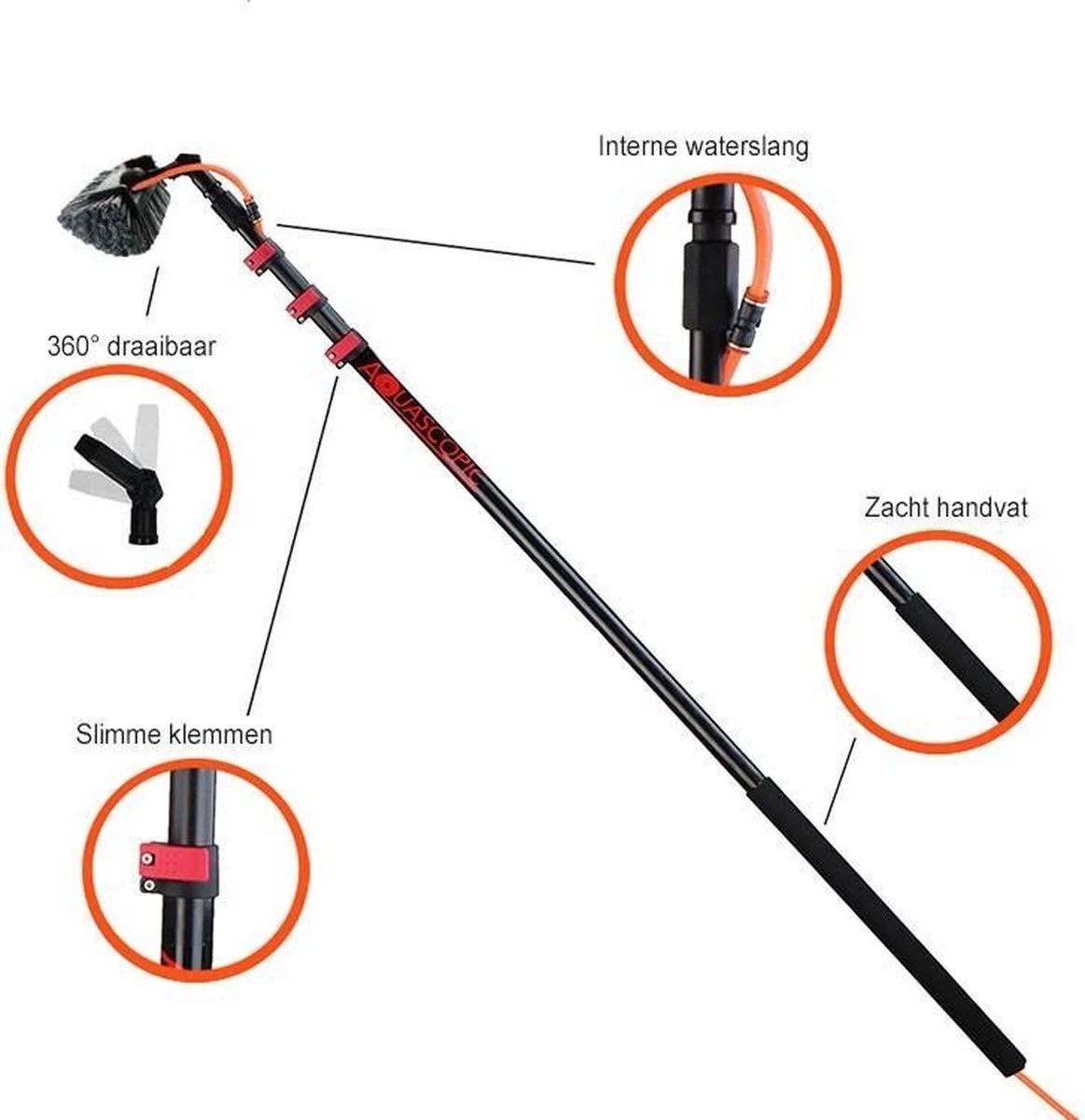 Aquascopic - Telescoopsteel Set Met Borstel - 5,4 M - Afbeelding 5
