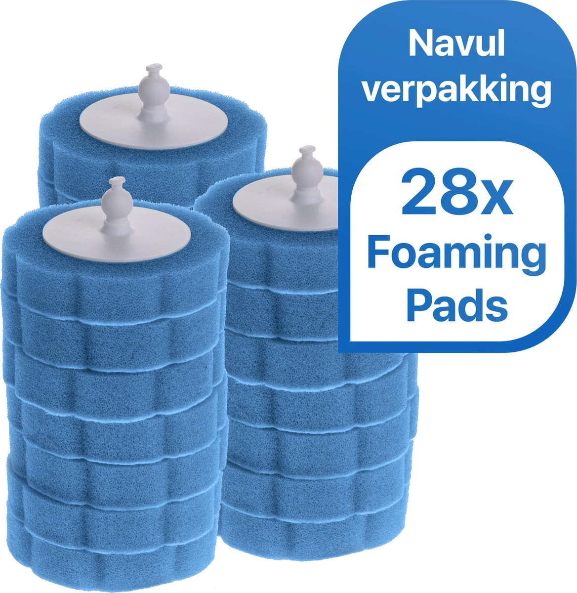 RevoBrush 28x Ocean Breeze Foaming Pads Navulling - WC Borstel Met Houder Vrijstaand