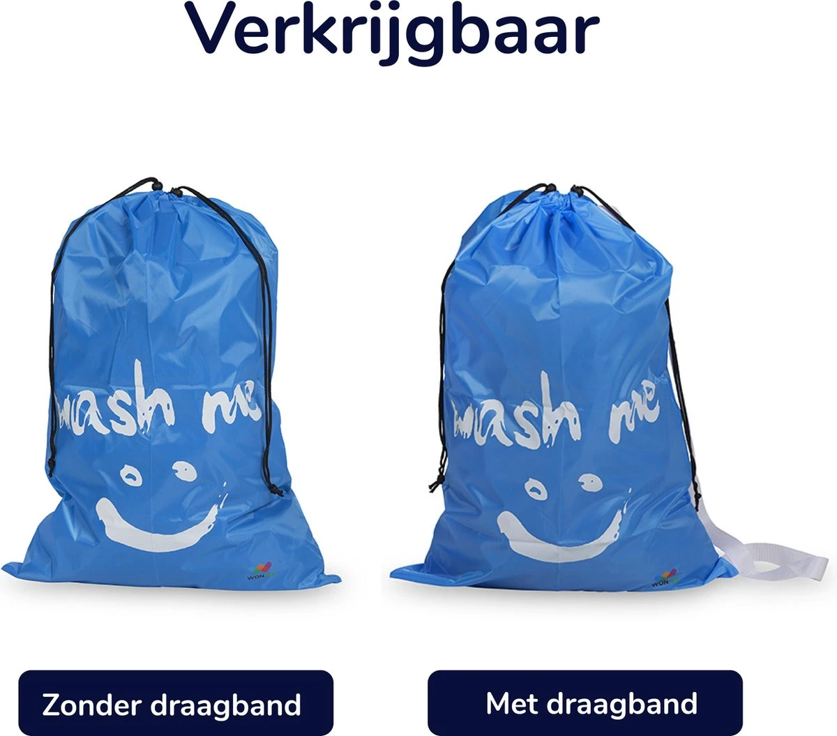Wonair - Waszakken Voor Wasgoed - 60x90cm - Hemelsblauw - Met Trekkoord - Afbeelding 6