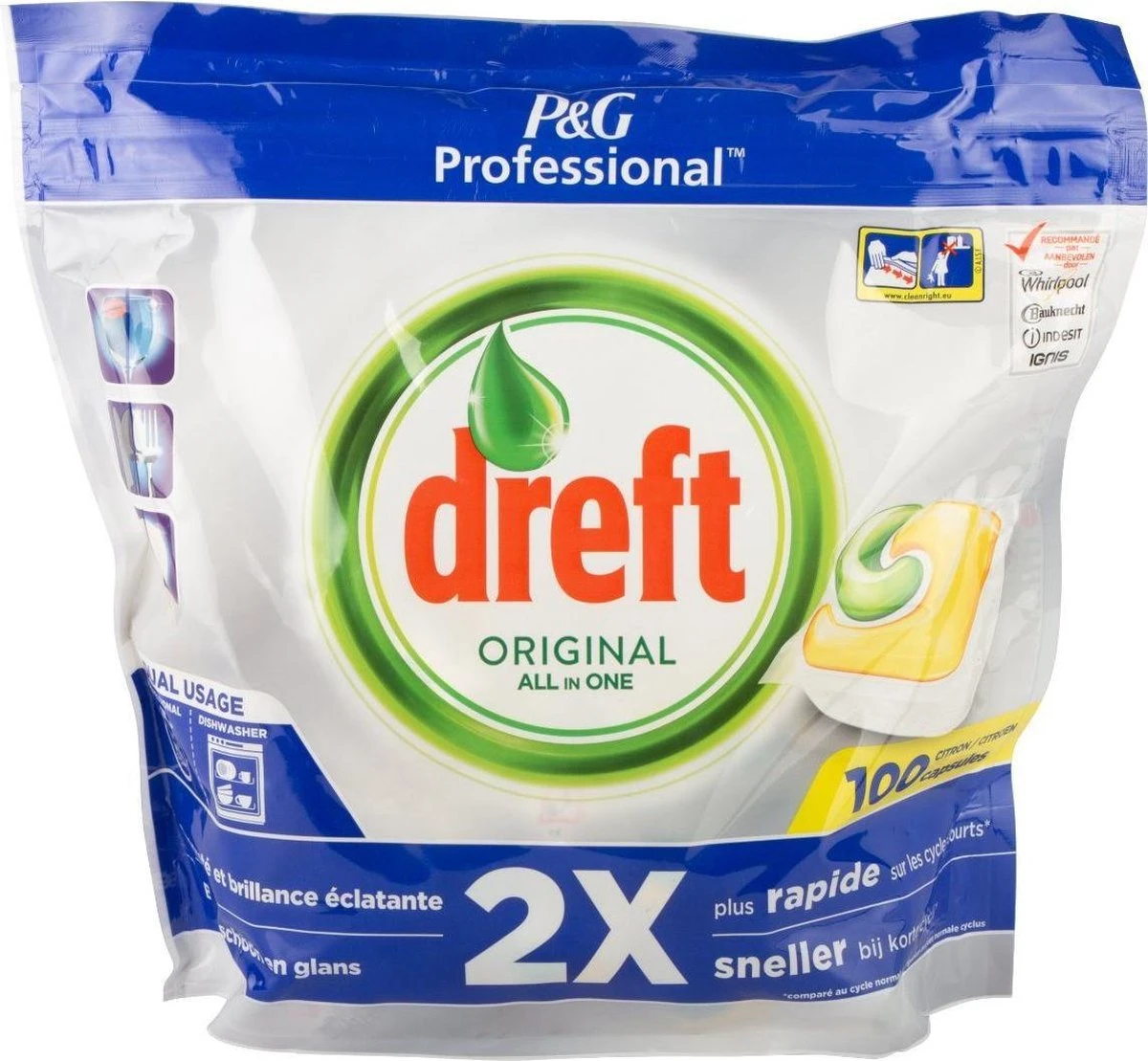 Dreft - Original - All In One - Vaatwastabletten - Citroen - 100 Stuks - Afbeelding 2