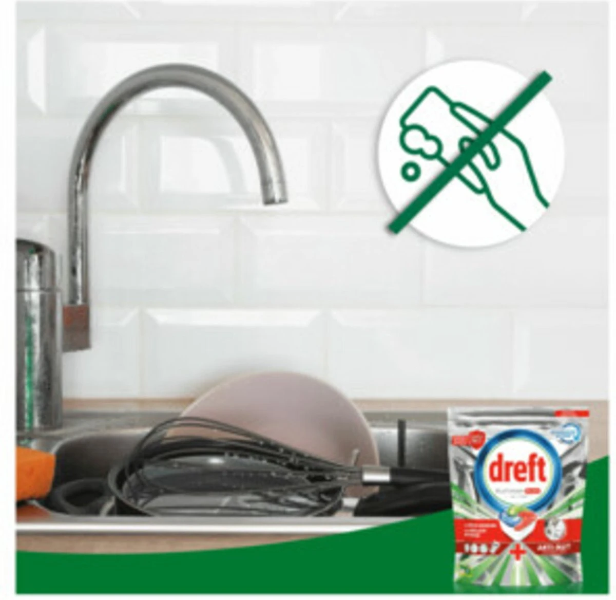 Dreft Platinum Plus All In One - Vaatwastabletten - Voordeelverpakking 5 X 16 Stuks - Afbeelding 5