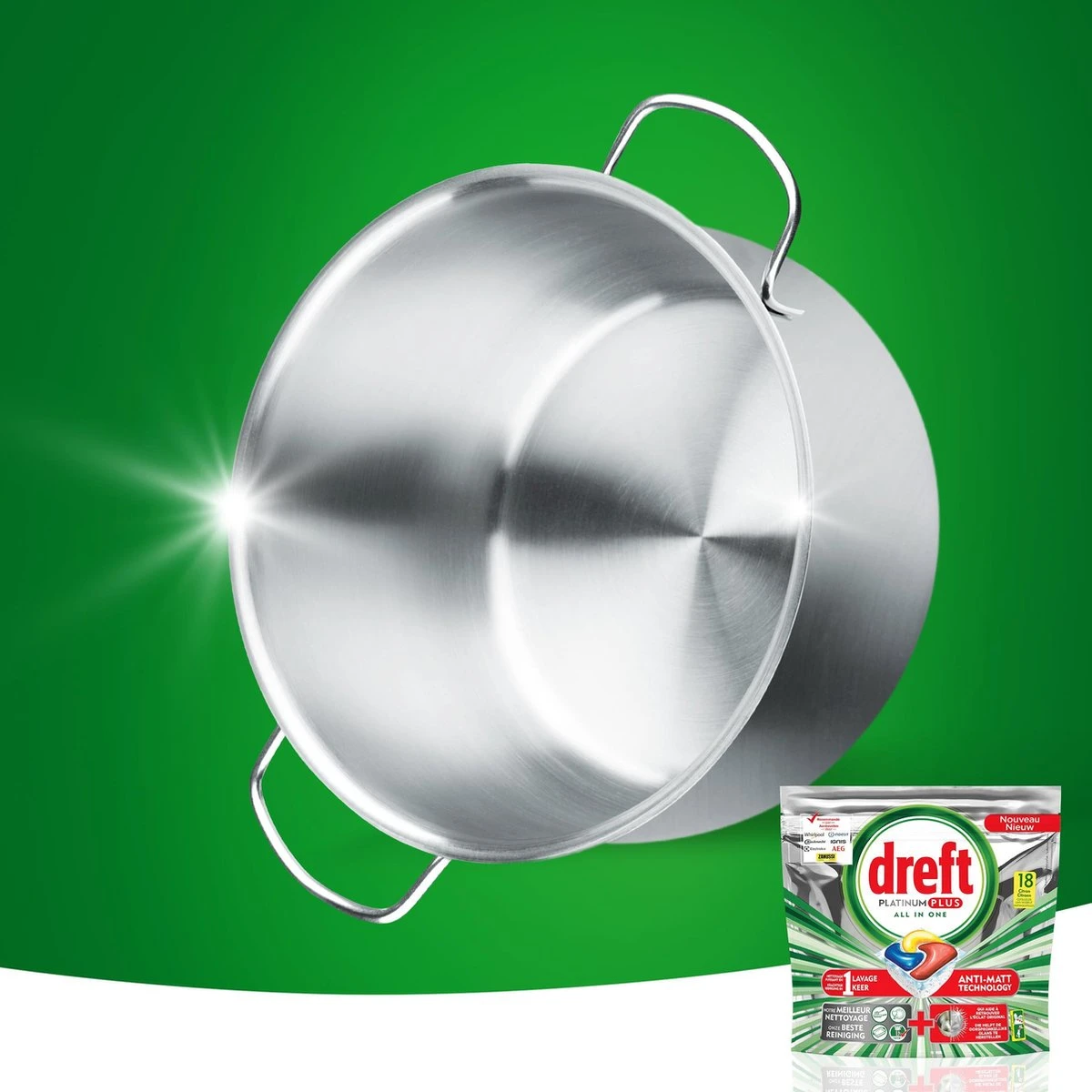 Dreft Platinum Plus Citroen - Voordeelverpakking 5x18 Stuks - Wasmiddel Capsules - Afbeelding 2