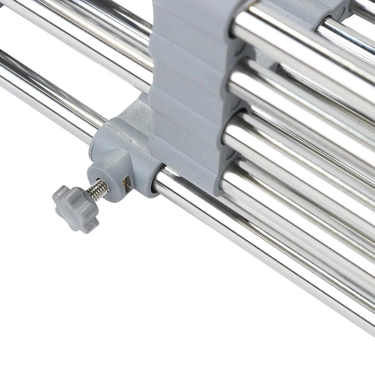 IBright Verstelbare Keukenrek - Gootsteen Mand - Afdruiprek – Vergiet – Verstelbaar In Lengte - Uitschuifbaar - RVS Grijs - Afbeelding 11