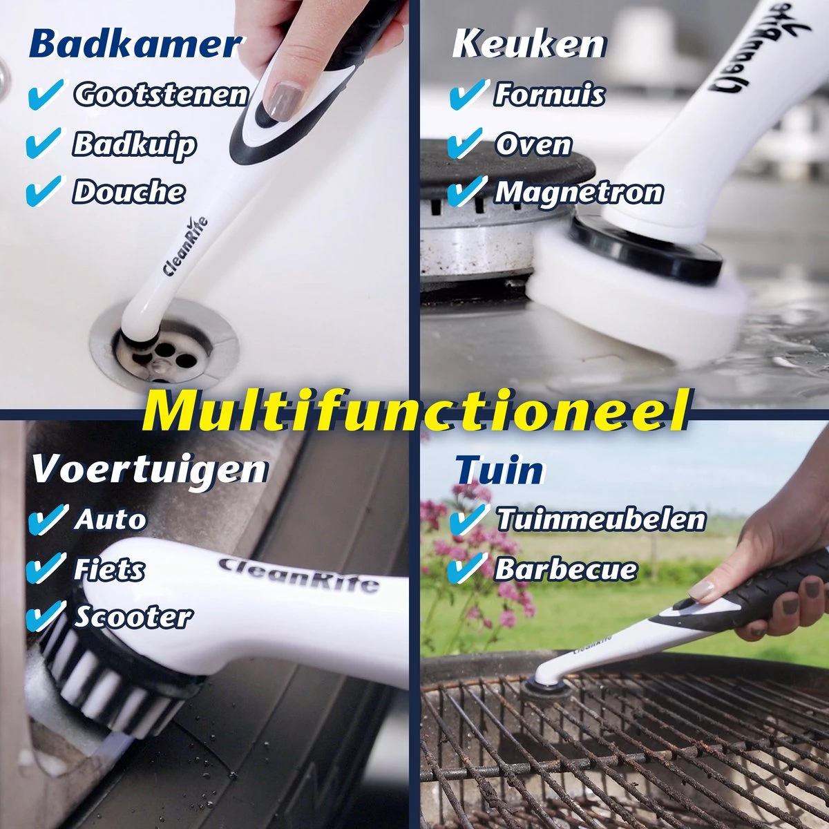 CleanRite® Multi Scrubber - Schoonmaakborstel Voor Auto, Fornuis, Tegels En Voegen - Afbeelding 2