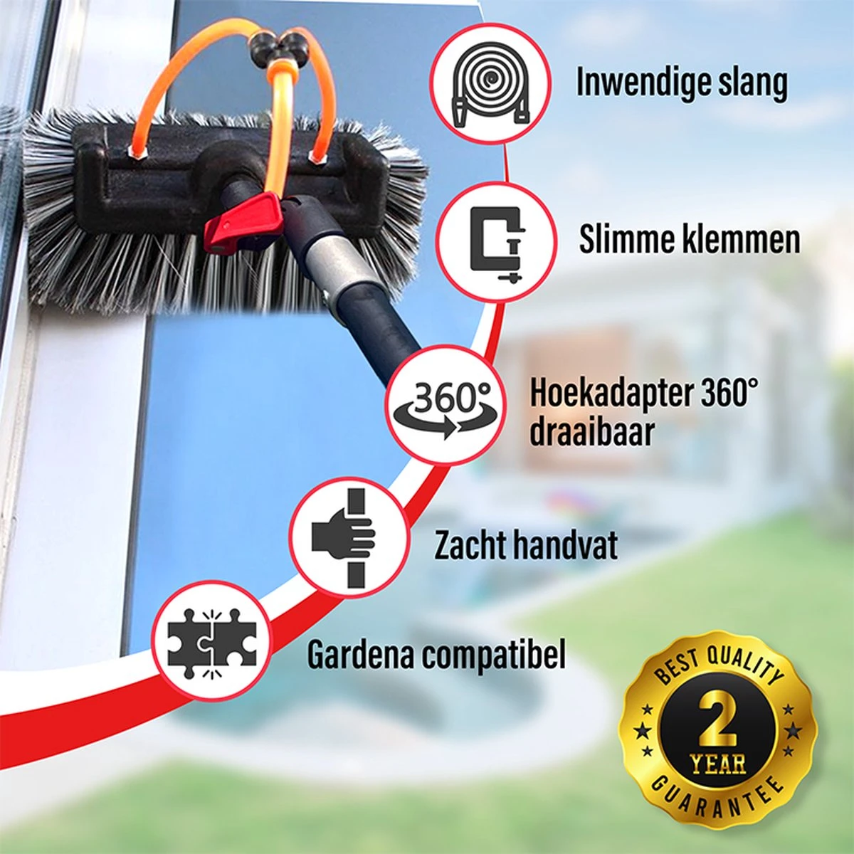 Aquascopic - Telescoopsteel Set Met Borstel - 7,2 Meter - Afbeelding 3