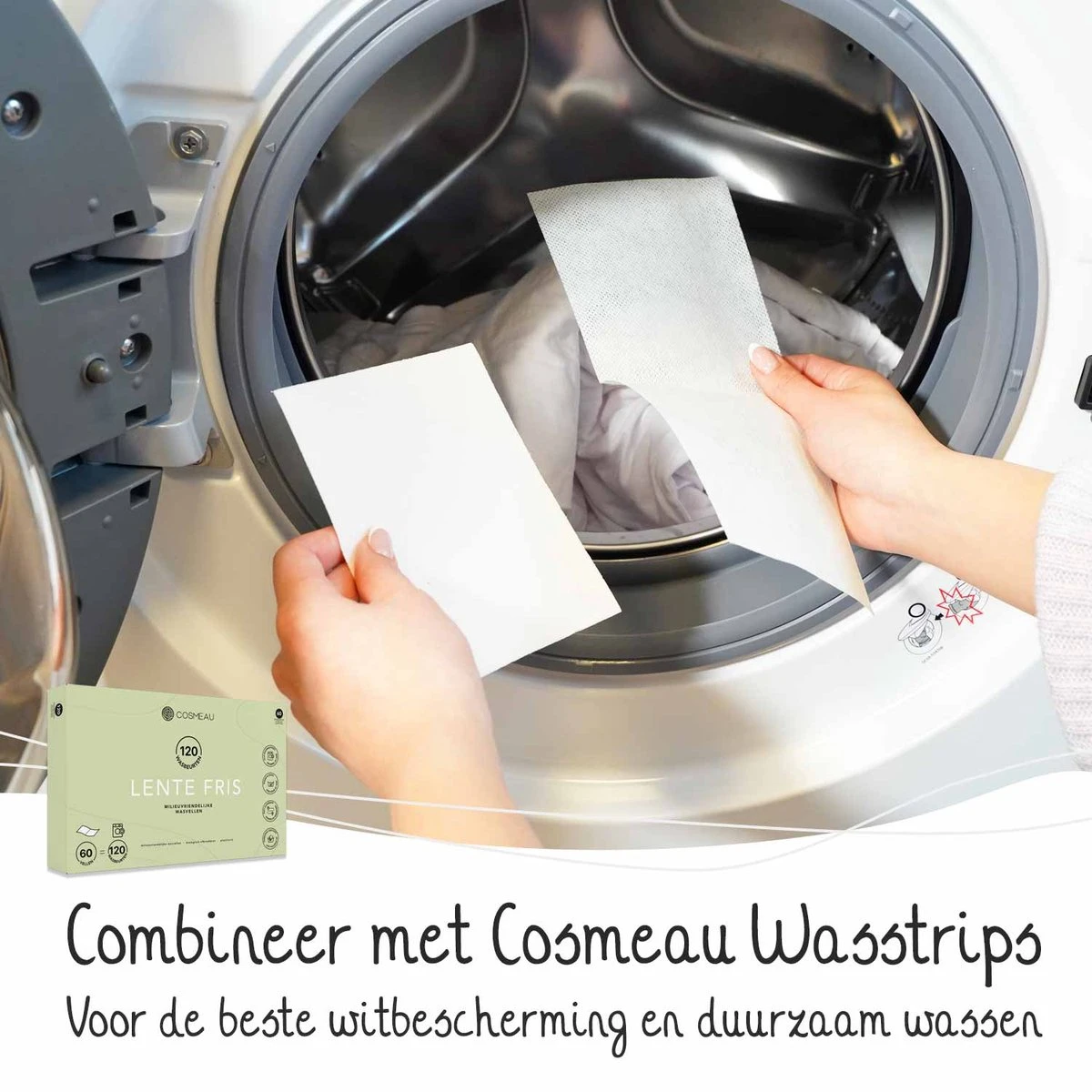 Cosmeau Witte Was White Protect Wasstrips 30 Wasbeurten Sheets Eco Laundry Strips - Afbeelding 3