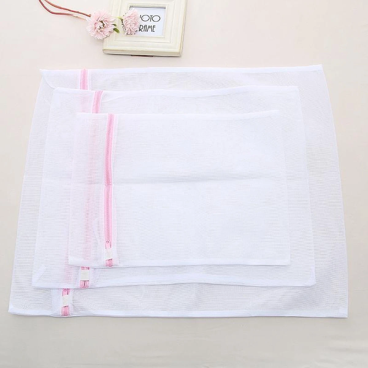 Waszak Set Van 3 Stuks Met Rits - BH/Lingerie/Sokken/Schoenen Wasnet Waszakjes Laundry Bag - Waszakken - Klein/Medium/Groot - Afbeelding 4