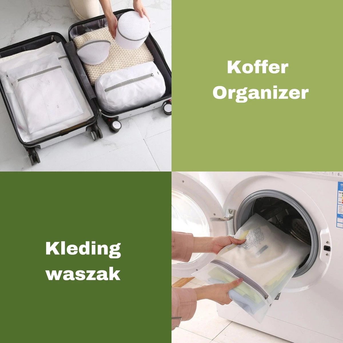 Merkloos Waszak 7x- Waszakken Voor Wasgoed- Laundry Bag- Incl. BH Waszakje Lingerie- Travel Organizer Bags-Set Van 7 - Afbeelding 9