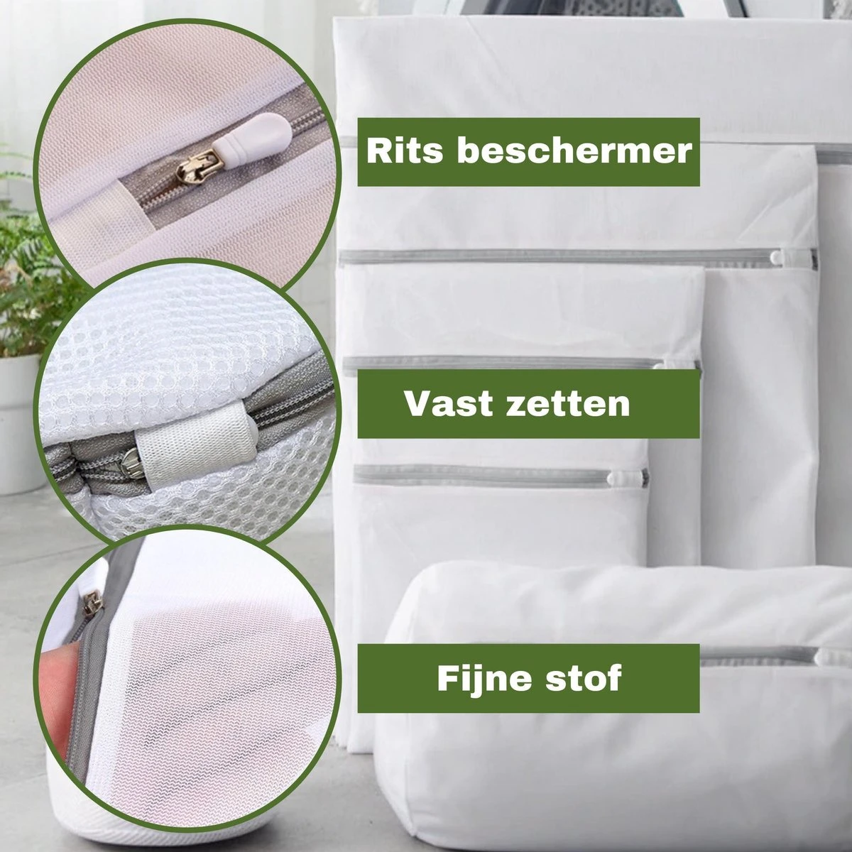 Merkloos Waszak 7x- Waszakken Voor Wasgoed- Laundry Bag- Incl. BH Waszakje Lingerie- Travel Organizer Bags-Set Van 7 - Afbeelding 10