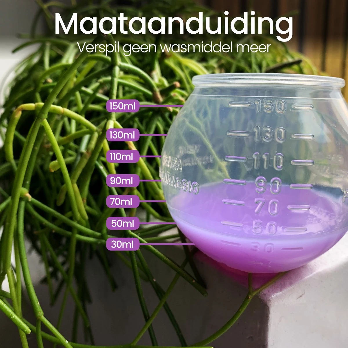 BluGo Doseerbol 5 Stuks - Wasbollen - Doseerdop - Drogerballen - Wasballen - Herbruikbaar - Maataanduiding - 150ml - Afbeelding 2