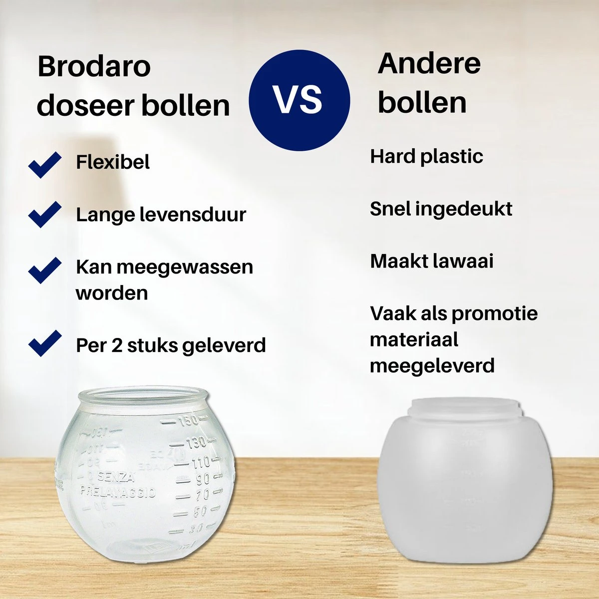 Waspakket - 6 Drogerballen - 2 Wasbollen - Maatschepje - Wasdoekje - Doseerbol - Wasbol - Doseerbollen - Afbeelding 2