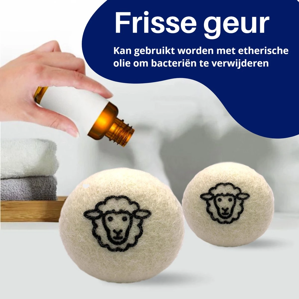 Waspakket - 6 Drogerballen - 2 Wasbollen - Maatschepje - Wasdoekje - Doseerbol - Wasbol - Doseerbollen - Afbeelding 3