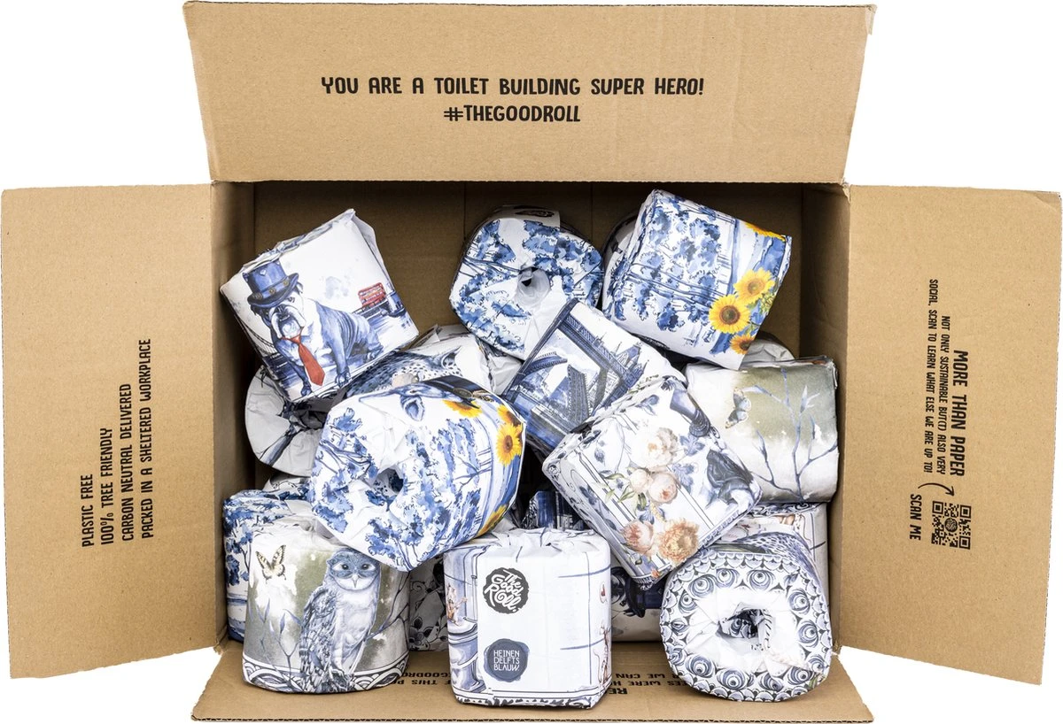 The Good Roll - WC Papier - 24 Stuks - 250 Vellen - 3 Laags - Heinen Delfts Blauw