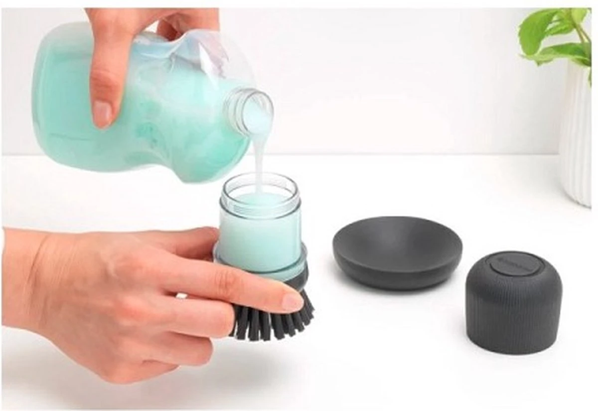 Brabantia Sink Side Afwasborstel - Met Zeepdispenser- Dark Grey - Afbeelding 14