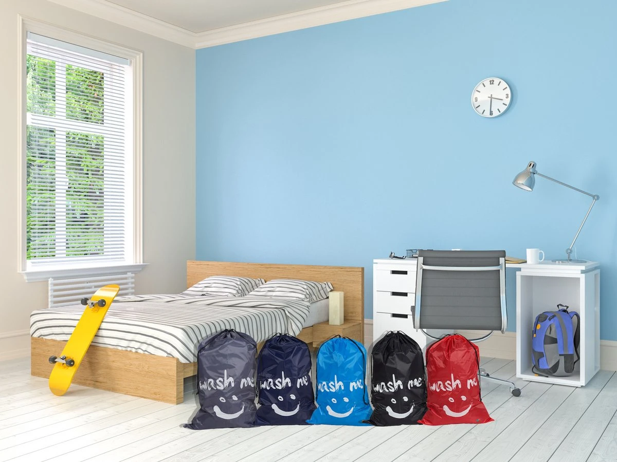 Wonair - Waszakken Voor Wasgoed - 60x90cm - Hemelsblauw - Met Trekkoord - Afbeelding 8