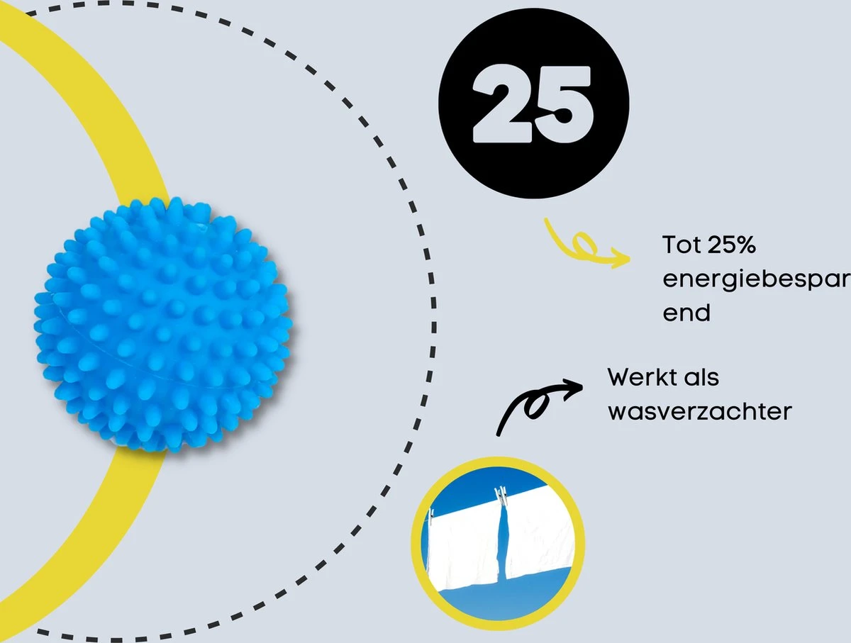 Merkloos 4x Wasdrogerballen - Drogerballen - Wasdroger Droogballen – Wasbol – Was Bal - Wasballen – Wasdroger - Ballen - Afbeelding 3