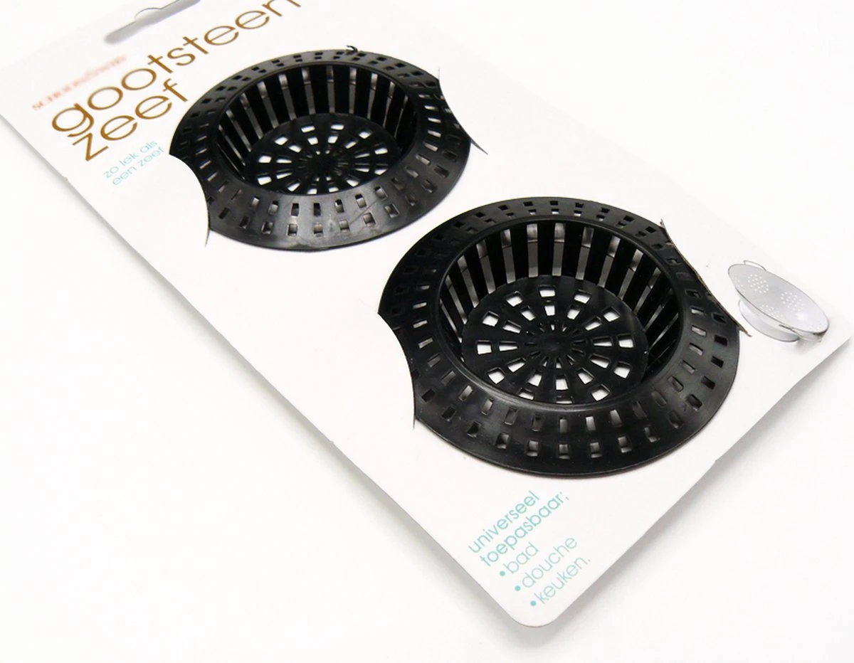 Doodadeals® Gootsteen Zeef - Afvoerzeef Douche - Plastic - Universeel Toepasbaar - Zwart - 2 Stuks
