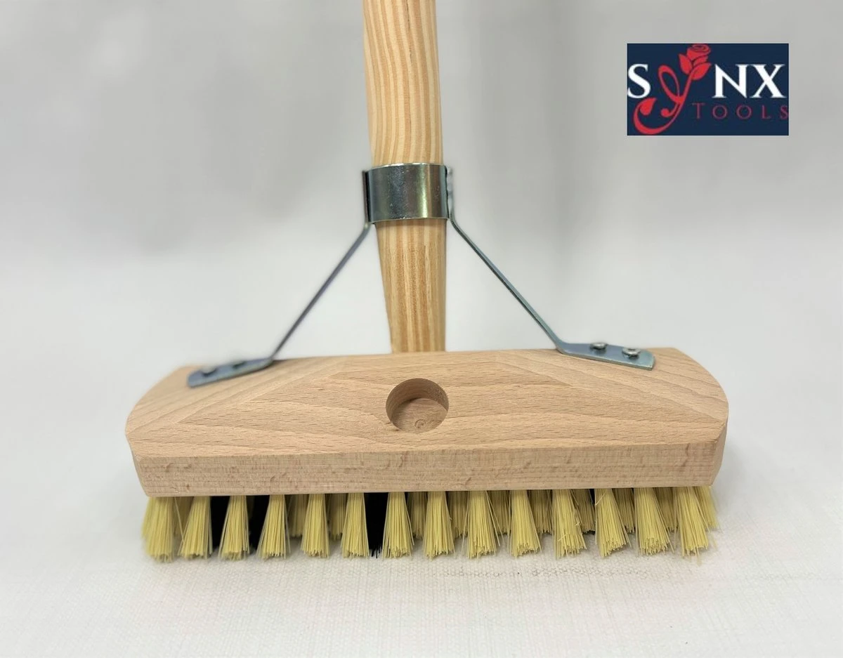 Synx Tools Luiwagen Fiber 22cm - Schrobber - Vloerschrobber - Schoonmaakbezem - Schrobborstels - Incl. Steel 150 Cm - Afbeelding 6
