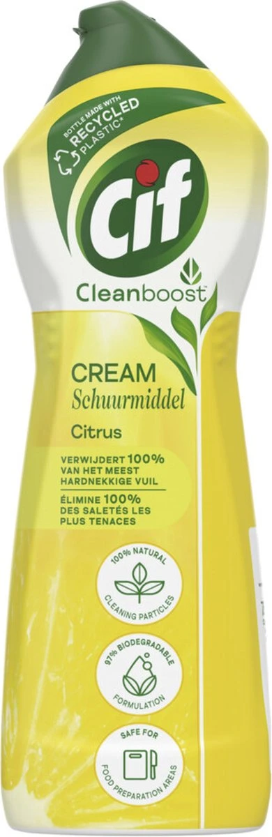 Cif CleanBoost Cream Citroen Schuurmiddel - 8 X 750 Ml - Voordeelverpakking - Afbeelding 5