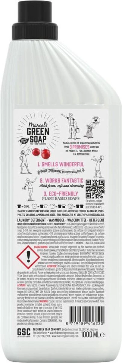 Marcel's Green Soap Wasmiddel Patchouli & Cranberry - 6 X 1 Liter - Afbeelding 8