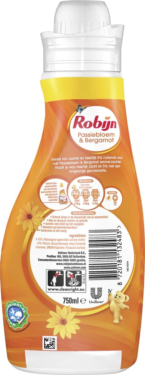 Robijn Classics Passiebloem & Bergamot Wasverzachter - 4 X 30 Wasbeurten - Voordeelverpakking - Afbeelding 4