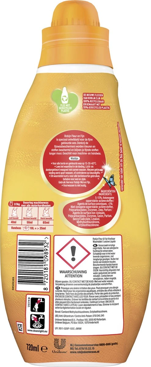 Robijn Specials Fleur & Fijn Vloeibaar Wasmiddel - 6 X 18 Wasbeurten - Voordeelverpakking - Afbeelding 3
