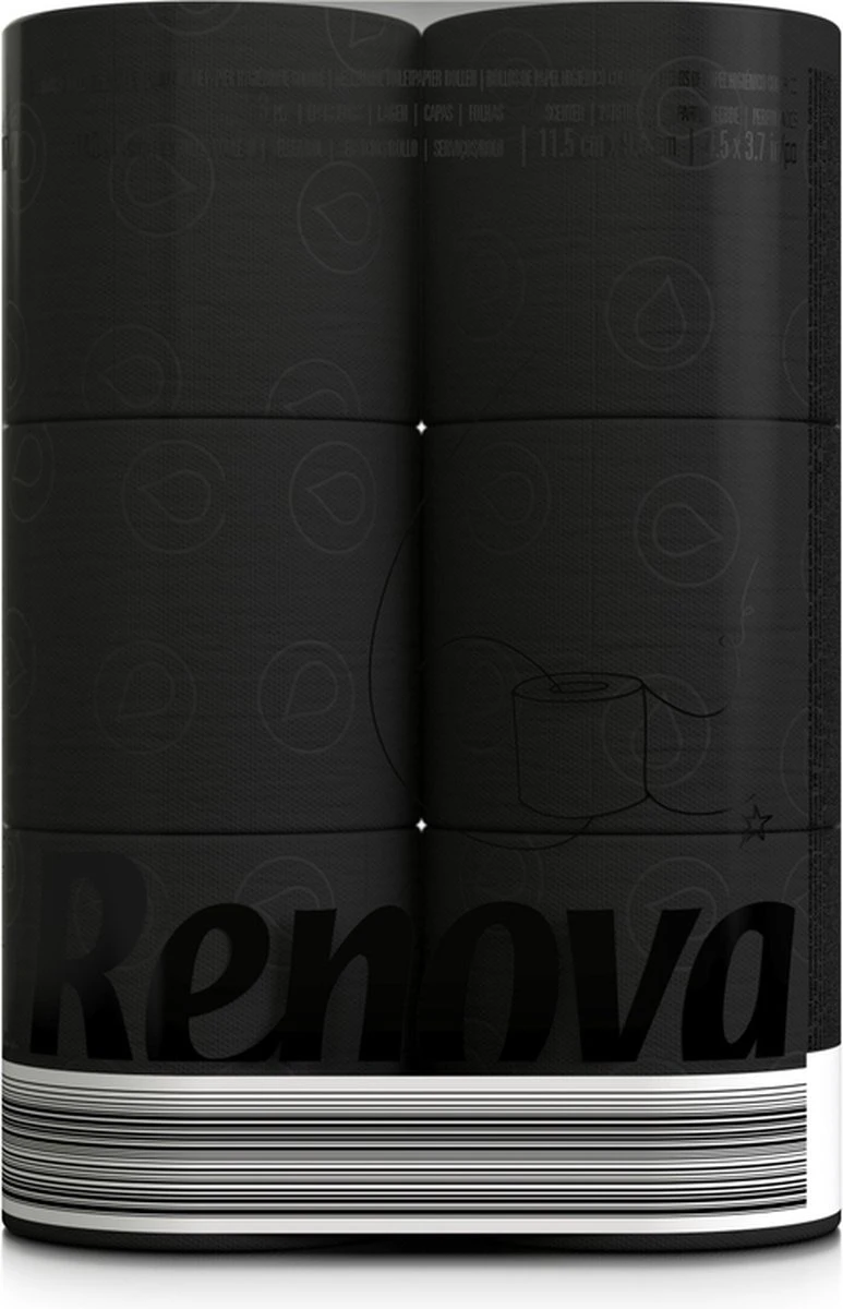 Zwart Toiletpapier - 6-pack - 6 Rollen Gekleurd Wc Papier - Zwart Toilet - Afbeelding 2