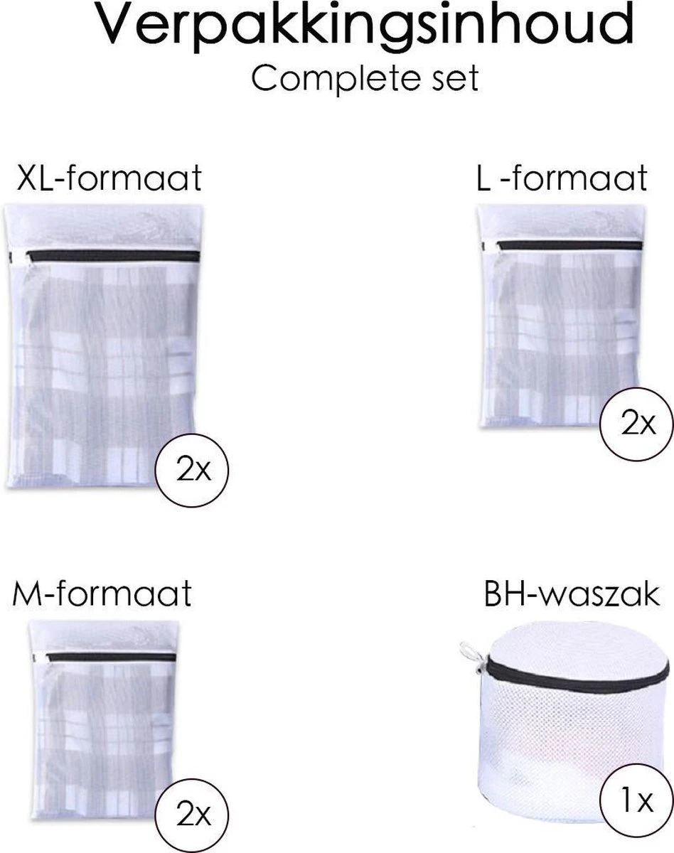 Merkloos Waszakken - Wasnetten - Bescherm Je Wasgoed En Wasmachine - Packing Cubes - Travel Organizer - 7 Stuks - Afbeelding 6